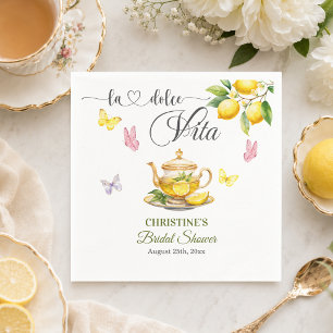 La Dolce Vita Lemon Teapot Bridal Shower Napkin