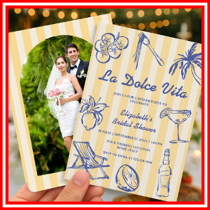 La Dolce Vita Lemons Italian Bridal Shower PHOTO Invitation