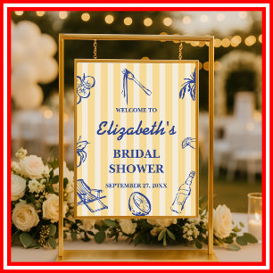 La Dolce Vita Lemons Italian Bridal Shower Welcome Poster
