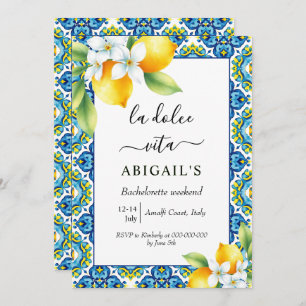 La Dolce Vita Mediterranean bachelorette weekend Invitation