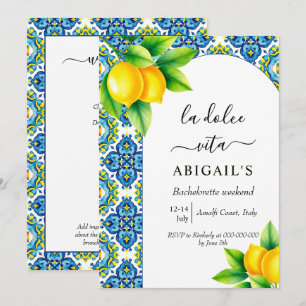 La Dolce Vita Mediterranean bachelorette weekend Invitation