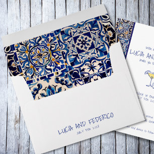 La Dolce Vita mediterranean Italian blue tile Envelope
