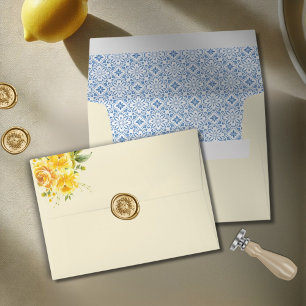 La Dolce Vita Mediterranean Italian Lemon Wedding Envelope