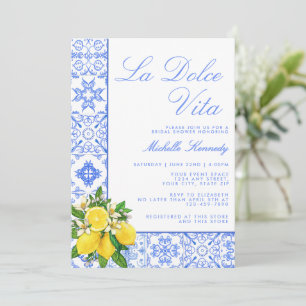 La Dolce Vita Mediterranean Lemon Bridal Shower Invitation