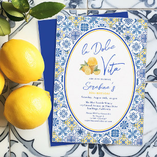 La Dolce Vita Mediterranean Summer Birthday Party Invitation