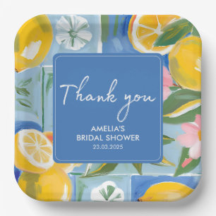 La dolce vita mediterranean summer Bridal Shower  Paper Plate