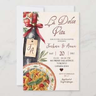 La Dolce Vita Pasta and Wine Bridal Shower Invitation