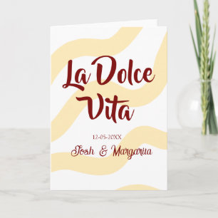 La Dolce Vita peach wedding couple Name mauve Card