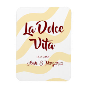 La Dolce Vita peach wedding couple Name mauve Magnet