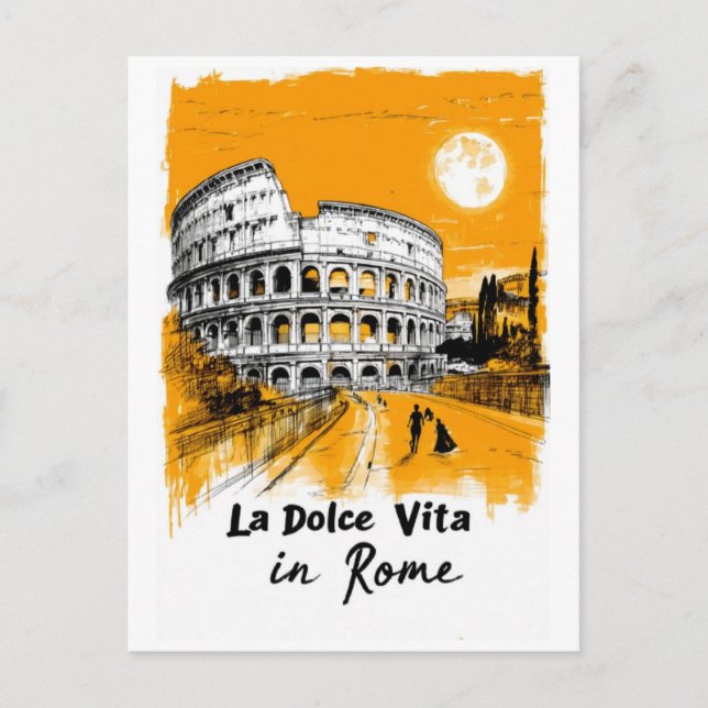 La Dolce Vita - Poster Art Holiday Postcard (Front)