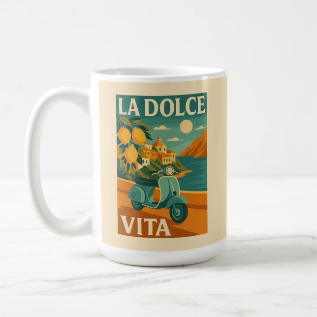 La Dolce Vita – Retro Italian Coast Travel Coffee Mug (Left)