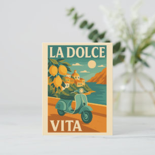 La Dolce Vita – Retro Italian Coast Travel Postcard