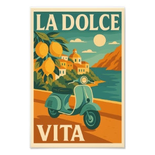 La Dolce Vita – Retro Italian Coast Travel Poster