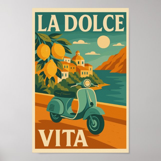 La Dolce Vita – Retro Italian Coast Travel Poster (Front)