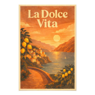 La Dolce Vita – Retro Italian Coast Travel Poster