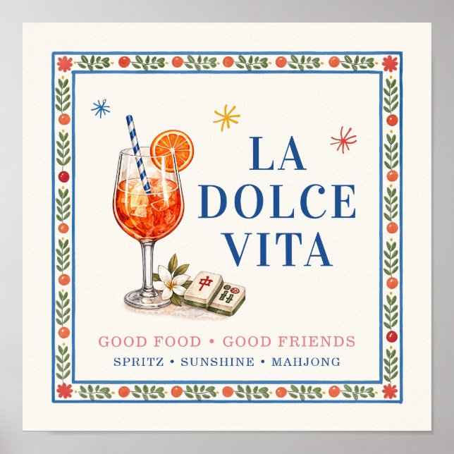 La Dolce Vita Spritz & Stacks Signage Poster (Front)