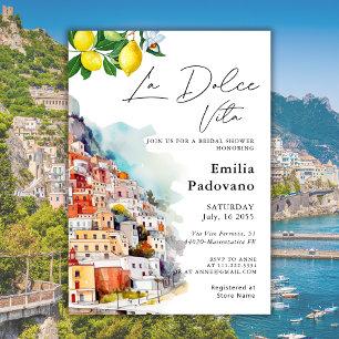 La Dolce Vita Summer Italian Bridal Shower  Invitation