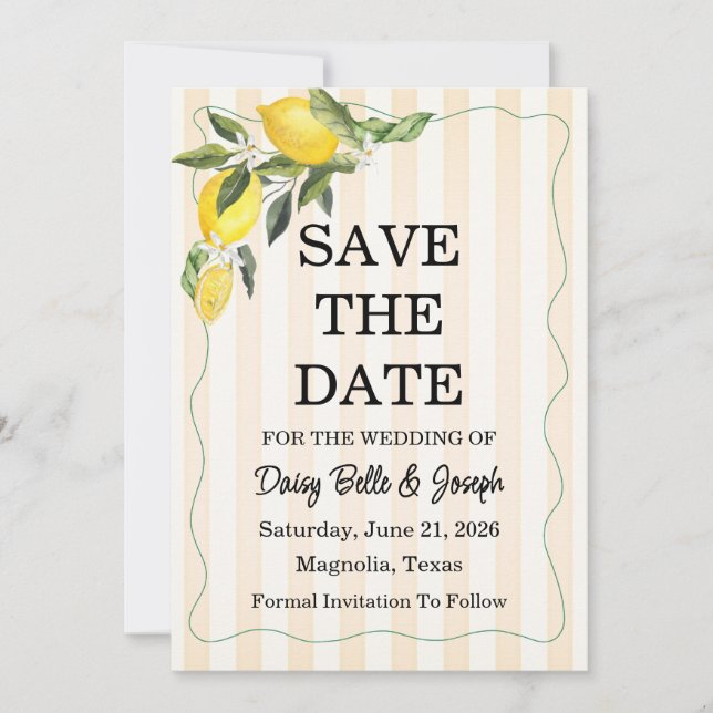 La Dolce Vita Wedding  Save The Date (Front)