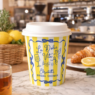 La Dolce Vita Whimsical Italian Bridal Shower Paper Cups