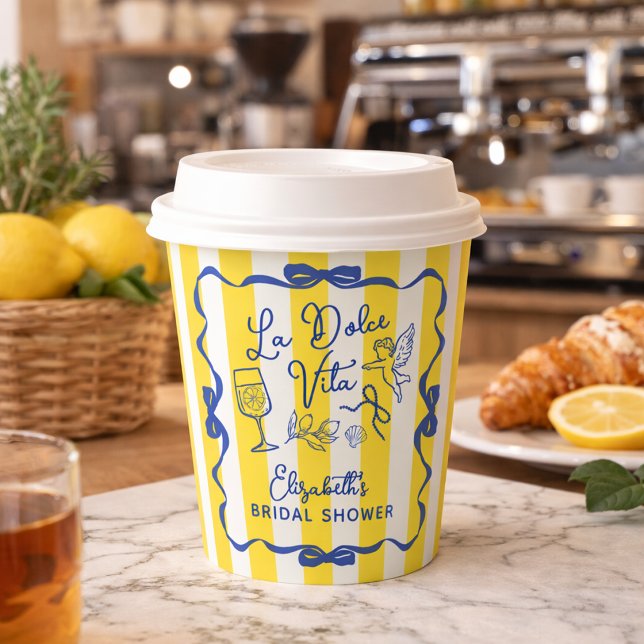 La Dolce Vita Whimsical Italian Bridal Shower Paper Cups (La Dolce Vita Whimsical Italian Bridal Shower Paper Cups)