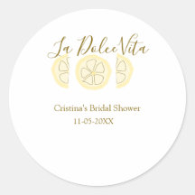 La Dolce Vita yellow lemon bridal shower pastel bo