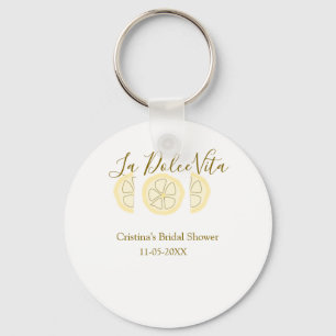 La Dolce Vita yellow lemon bridal shower pastel bo Key Ring