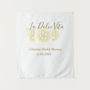 La Dolce Vita yellow lemon bridal shower pastel bo Tapestry
