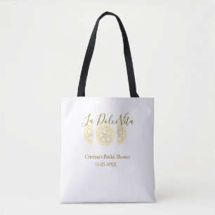 La Dolce Vita yellow lemon bridal shower pastel bo Tote Bag