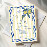 La Dolce Vita yellow stripes lemons bridal shower