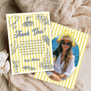 La Dolce Vita Yellow Stripes Thank You Card