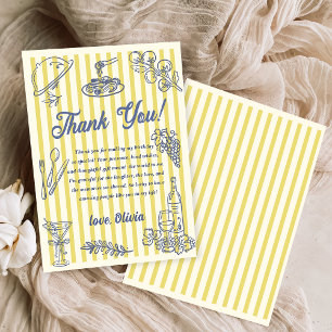 La Dolce Vita Yellow Stripes Thank You Card