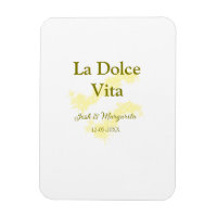 La Dolce Vita yellow wedding couple Name date glit