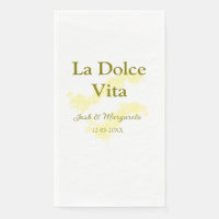 La Dolce Vita yellow wedding couple Name date glit