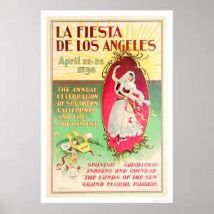 La Fiesta de Los Angeles 1896 Poster