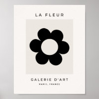 La Fleur 03 Retro Floral Black And White Flower