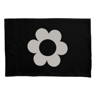 La Fleur 06 Retro Floral Black And White Flower Pillowcase