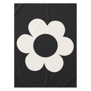 La Fleur 06 Retro Floral Black And White Flower Tablecloth