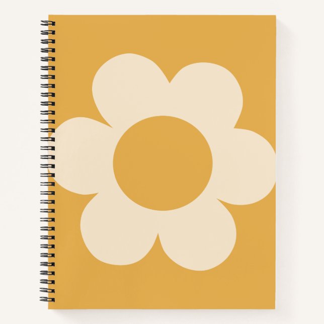 La Fleur 07 Retro Floral Yellow Flower Notebook (Front)