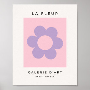 La Fleur 08 Abstract Floral Pink And Purple Flower Poster