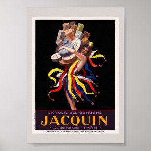 La Folie des Bonbons Jacquin Vintage Poster 1924