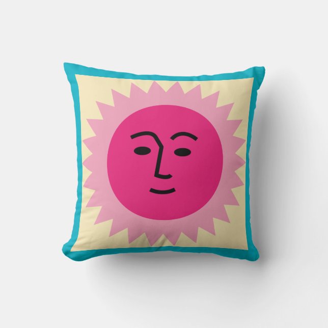 La Fonda Sun yellow pink Cushion (Front)