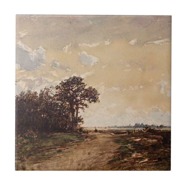 La Forêt De Fontainebleau Aux Environs De Barbizon Ceramic Tile (Front)