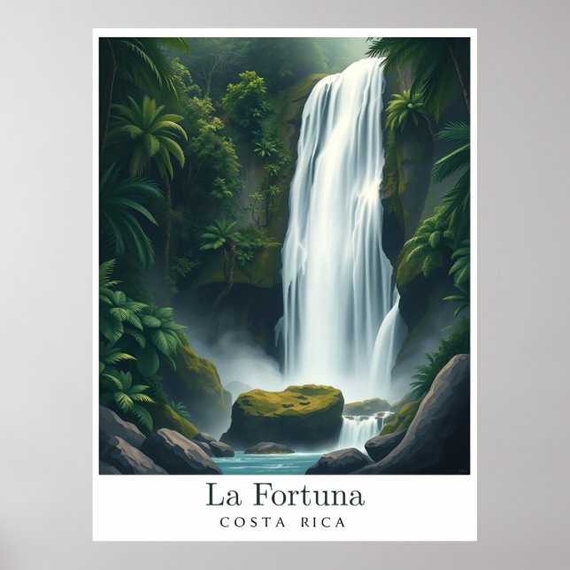 La Fortuna Waterfall, Costa Rica – Tropical Falls Poster (Front)