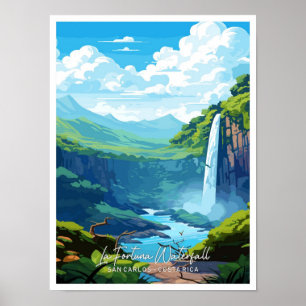 La Fortuna Waterfall San Carlos Costa Rica Travel  Poster