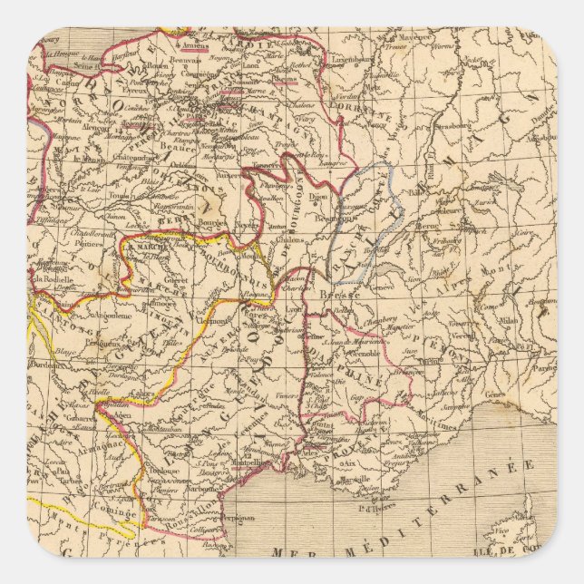 La France 1328 a 1350 Square Sticker (Front)