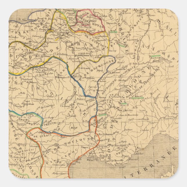 La France 843 a 987 Square Sticker (Front)