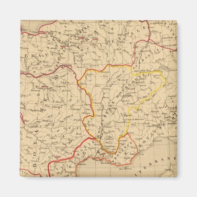 La France a la mort de Clovis en 510 Magnet (Front)