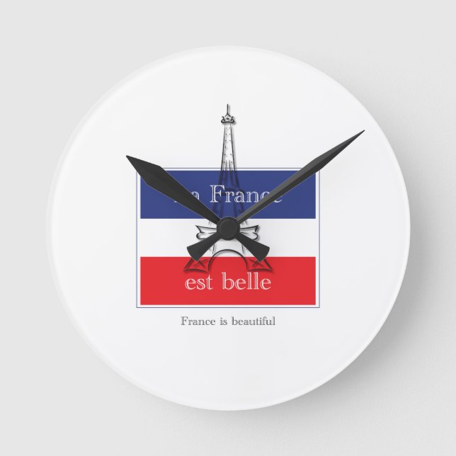 La France est Belle Round Clock (Front)