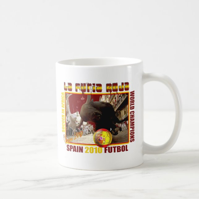 La Furia Roja Spanish Bull Soccer Futbol Coffee Mug (Right)