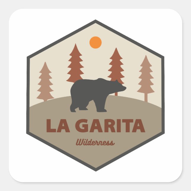 La Garita Wilderness Colorado Bear Square Sticker (Front)